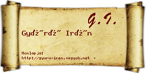 Gyürü Irén névjegykártya