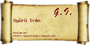 Gyürü Irén névjegykártya